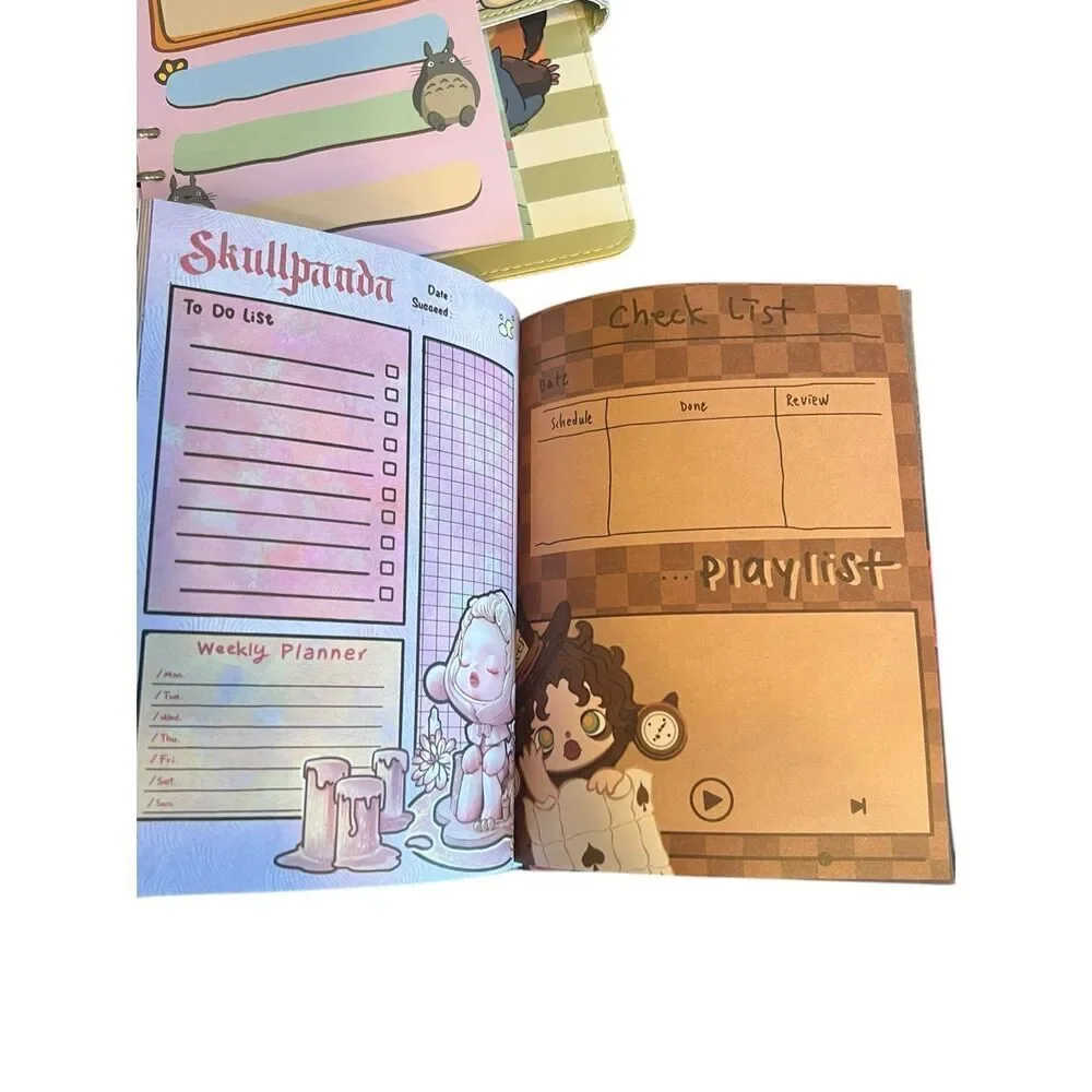 4 Anime planners budget diaries hello kitty Sanrio powerpuff girls Totoro skulls